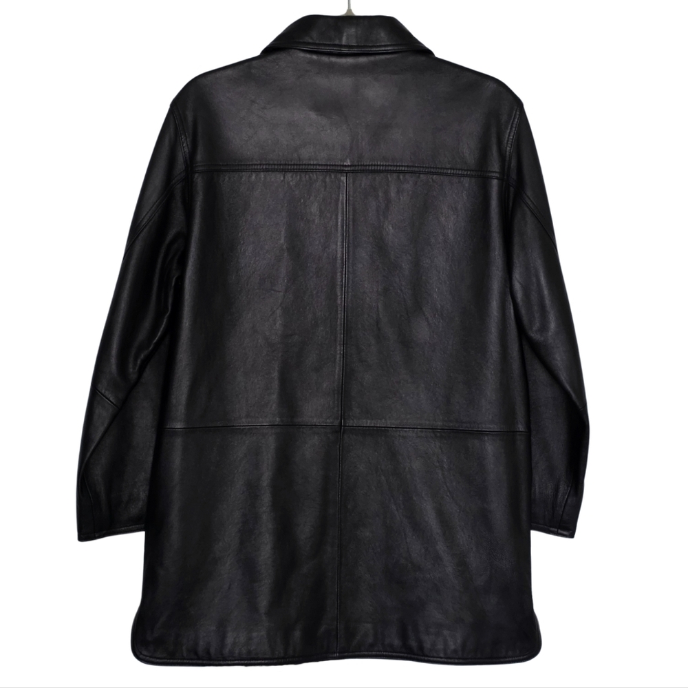 Vintage Centigrade Black Leather Button- Front Sh… - image 4